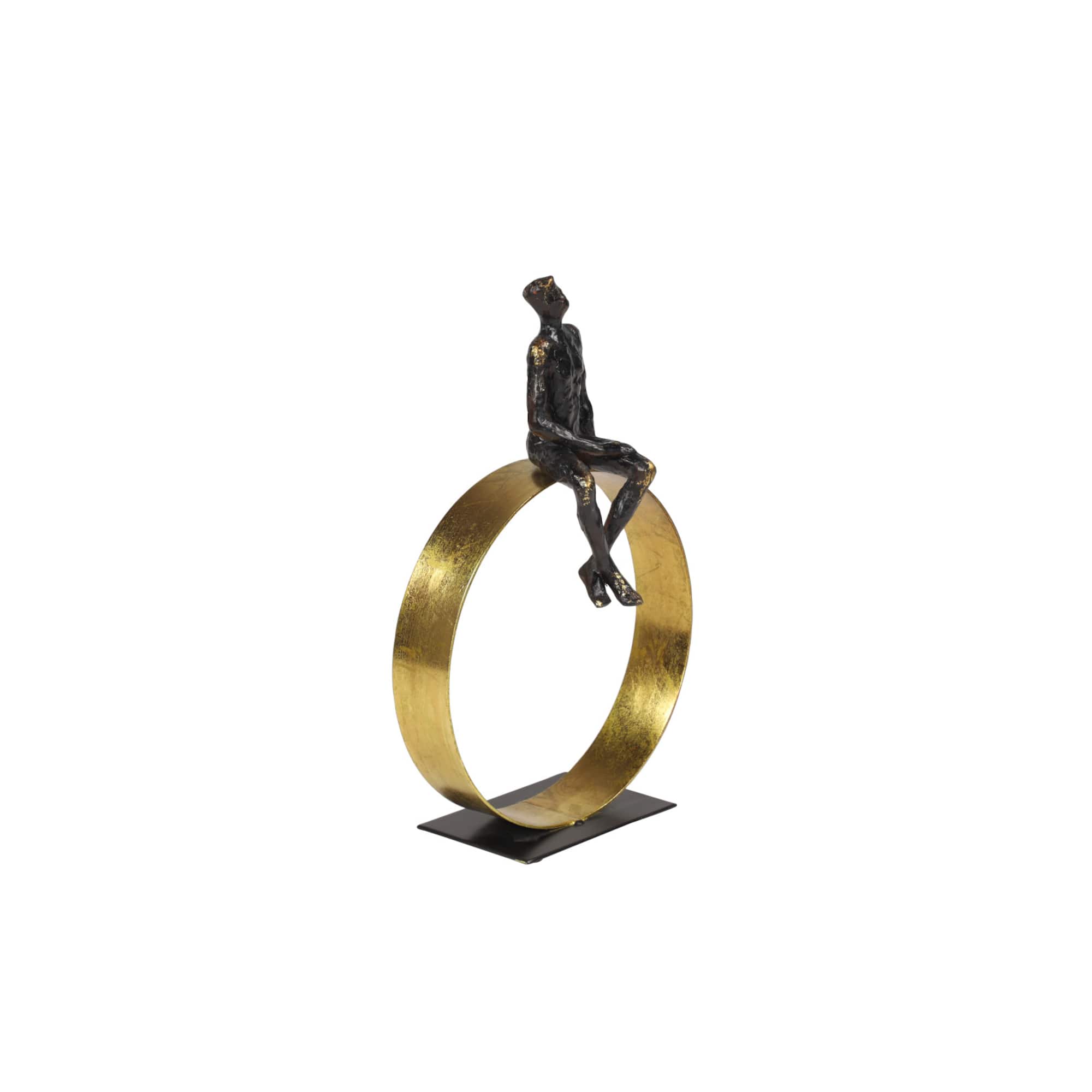 Black Resin Modern Sculpture, Man 15" x 9" x 5"